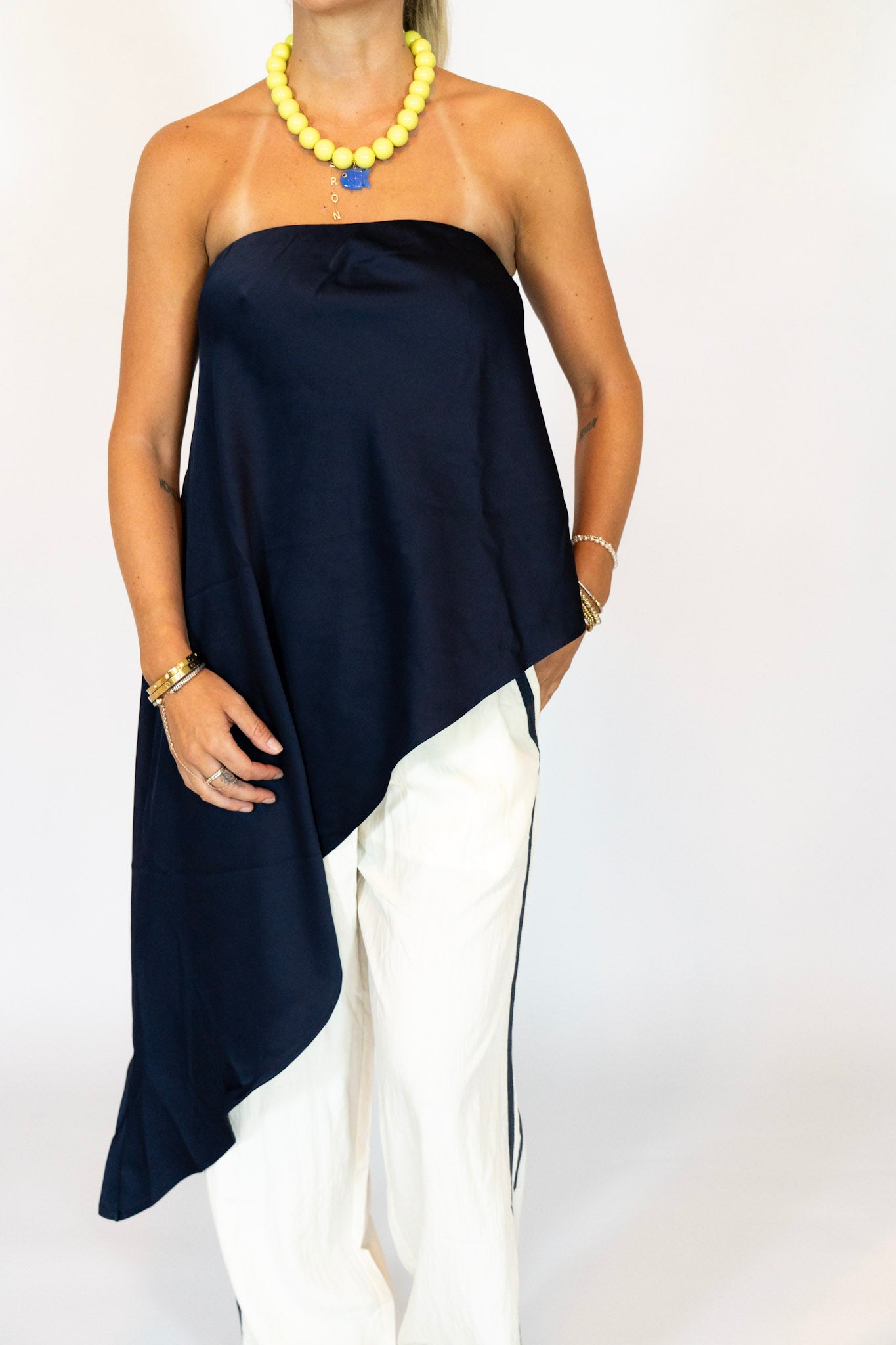 Portside Strapless Asymmetrical Top
