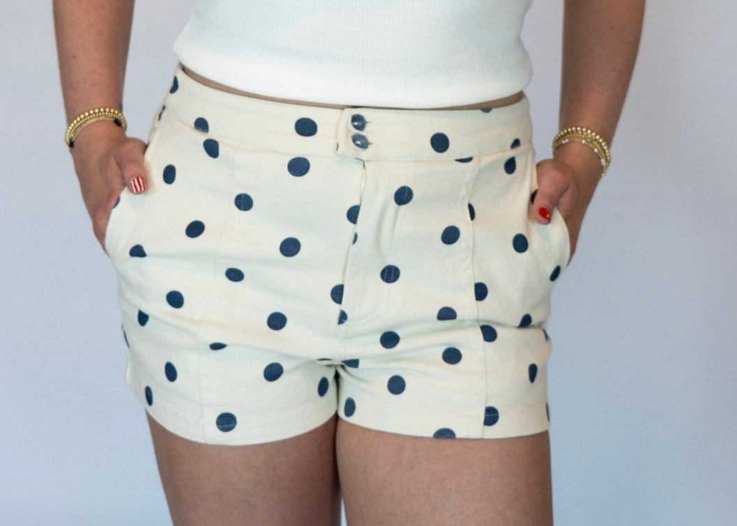 Lewes Polka Dot Mini Denim Shorts