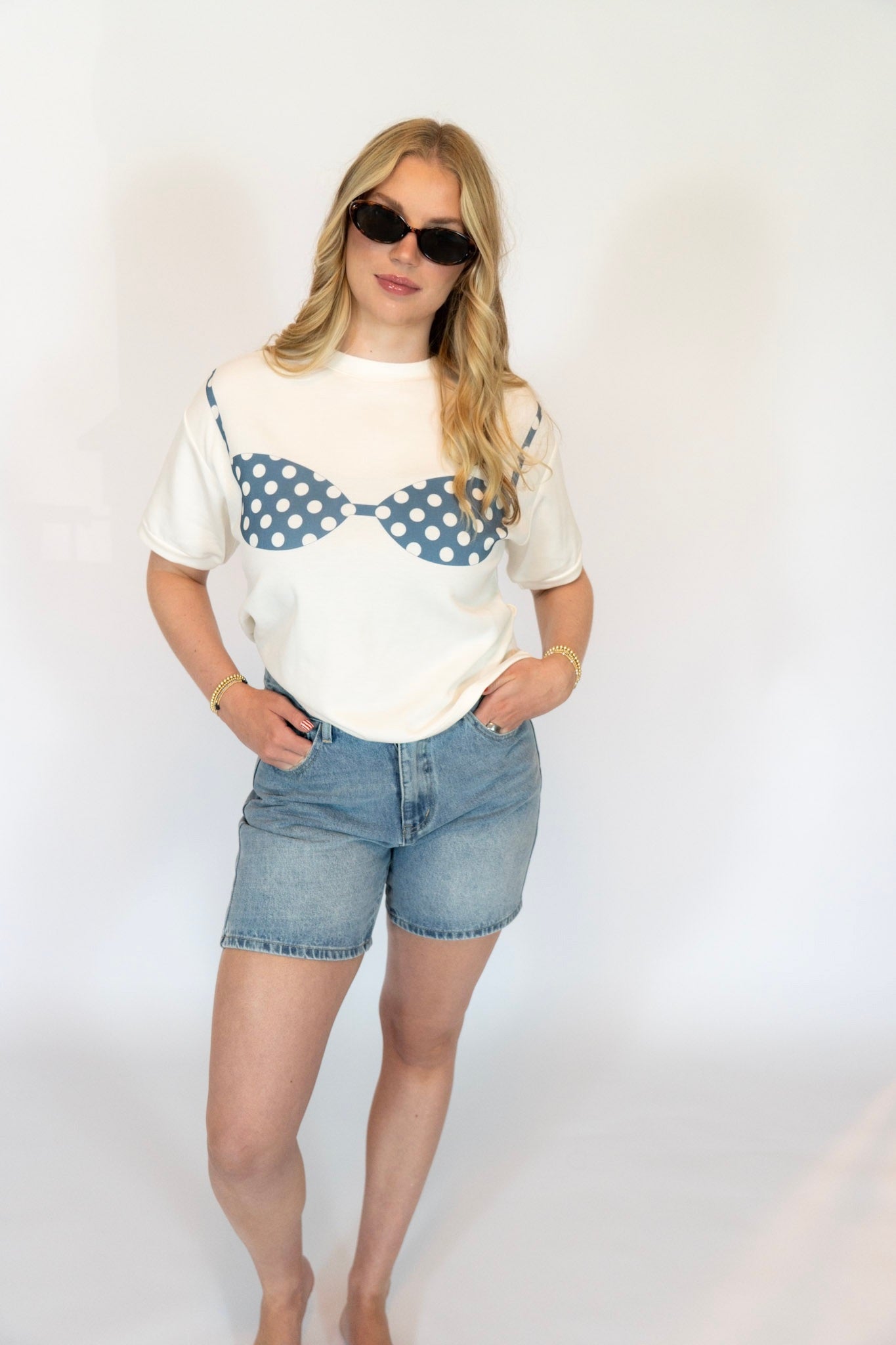 Coastal Denim Cotton Straight Leg Bermuda Shorts