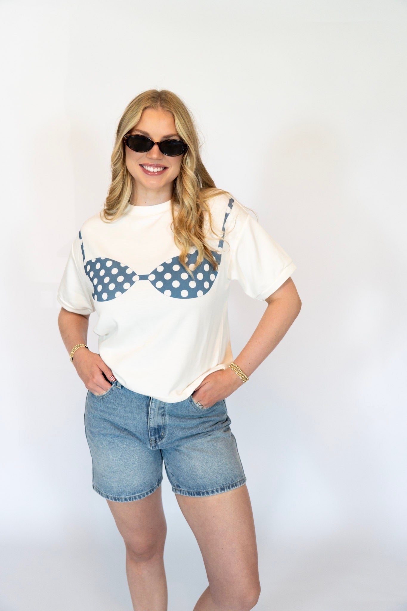 Coastal Denim Cotton Straight Leg Bermuda Shorts