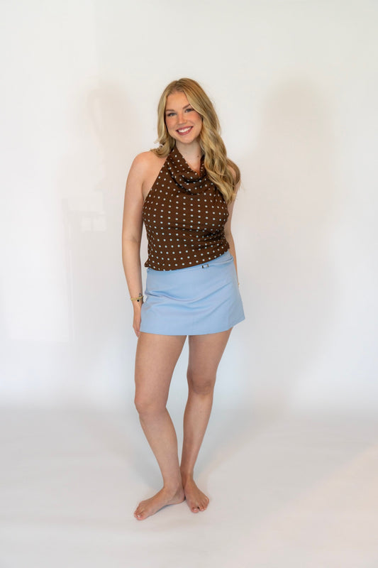 After Sun Polka Dot Cowl Neck Top