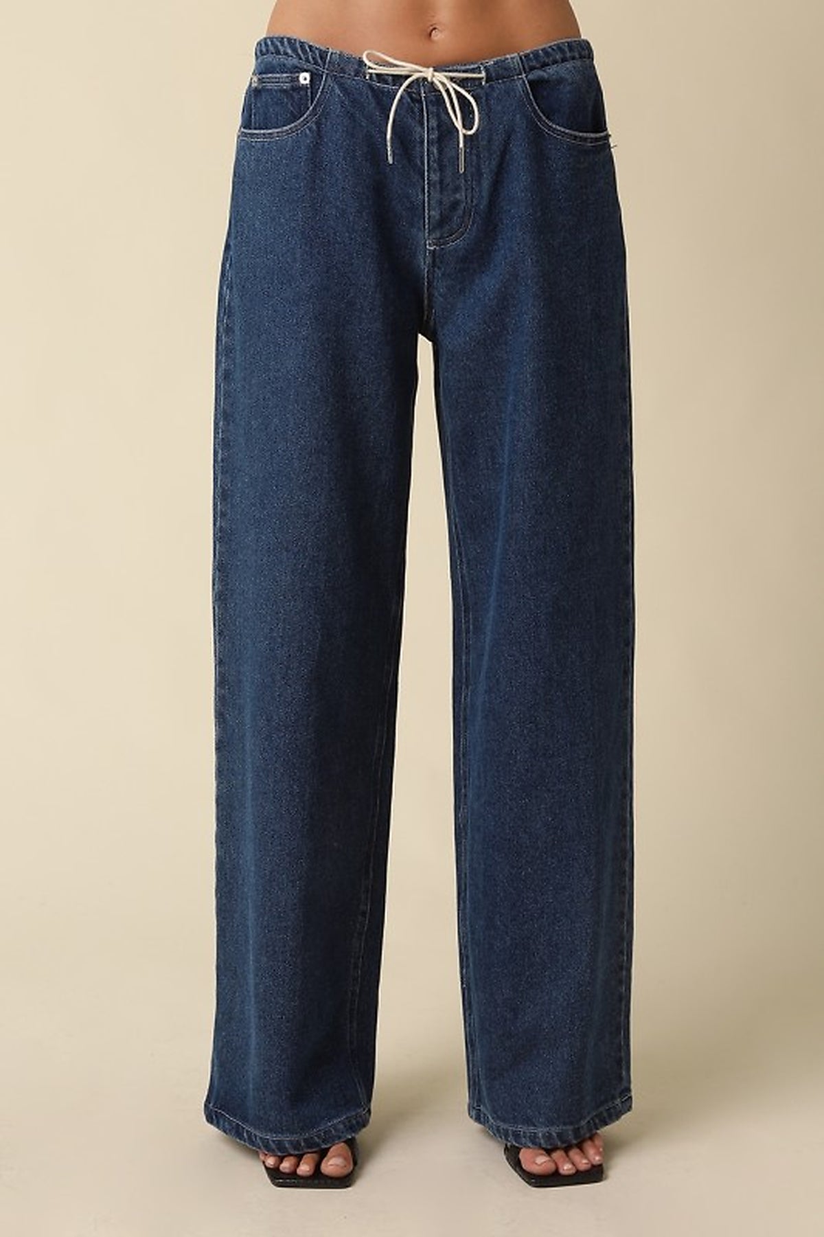 Cora Drawstring Wide Leg Jeans