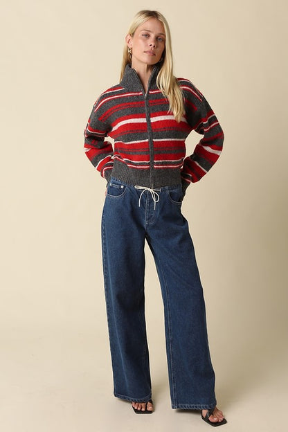 Cora Drawstring Wide Leg Jeans